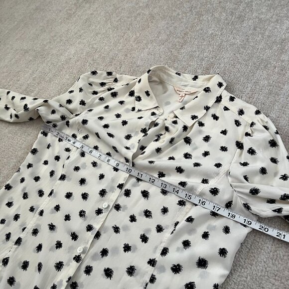 Rebecca Taylor Silk Button Up Printed Blouse Top 8 - Picture 6 of 10
